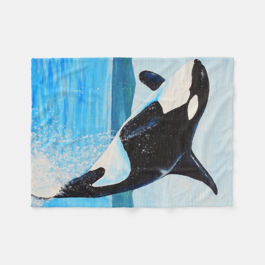 Couverture Polaire Peinture Orca (Devant (Horizontal))