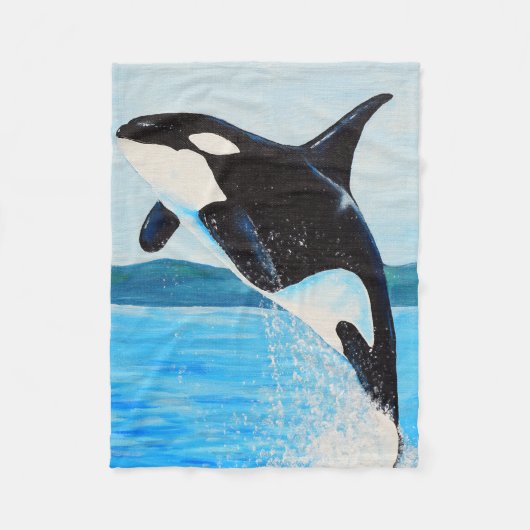 Couverture Polaire Peinture Orca (Devant)
