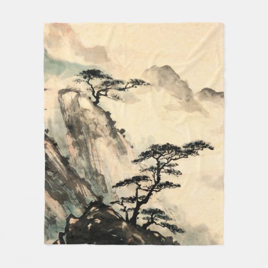 Couverture Polaire peinture paysage chinois.chinois, peinture, japona (Devant)