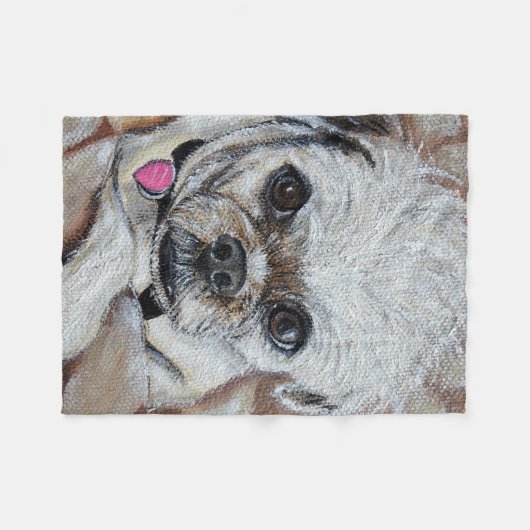 Couverture Polaire Peinture Pugapoo (Devant (Horizontal))