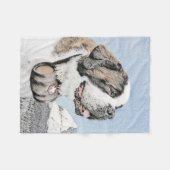 Couverture Polaire Peinture Saint Bernard - Cute Original Chien Art (Devant (Horizontal))