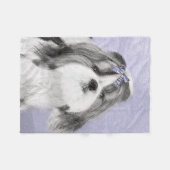 Couverture Polaire Peinture Shih Tzu - Cute Original Chien Art (Devant (Horizontal))