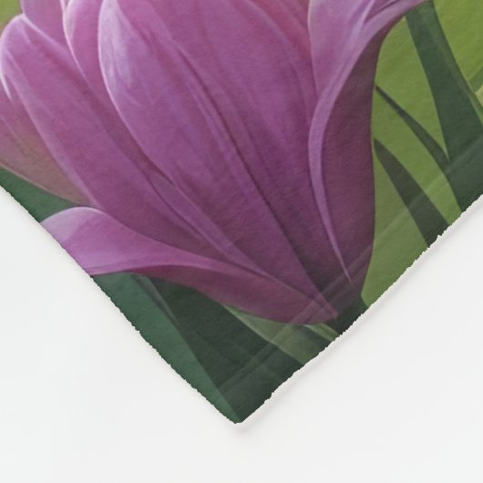 Couverture Polaire Peinture Siamese Chat Fleurs de Printemps (Coin)