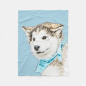 Couverture Polaire Peinture Sibérienne Husky Puppy - Art Chien origin (Devant)