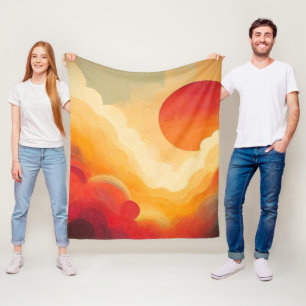 Couverture Polaire Peinture solaire rouge spectaculaire
