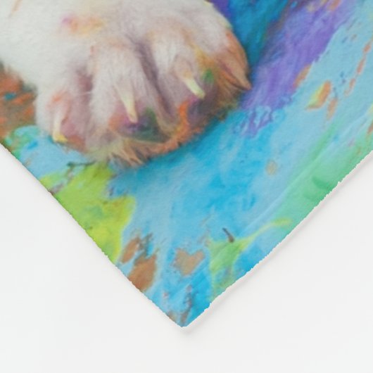 COUVERTURE POLAIRE PEINTURE SPLATERED PUPPY BLANKET PERSONNALISÉ. (Coin)