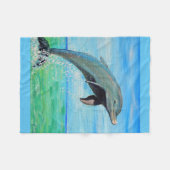 Couverture Polaire Peinture sur dauphin (Devant (Horizontal))
