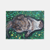 Couverture Polaire Peinture sur la loutre de rivière relaxante (Devant (Horizontal))