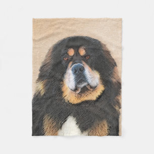 Couverture Polaire Peinture Tibétaine Mastiff - Joli art original chi