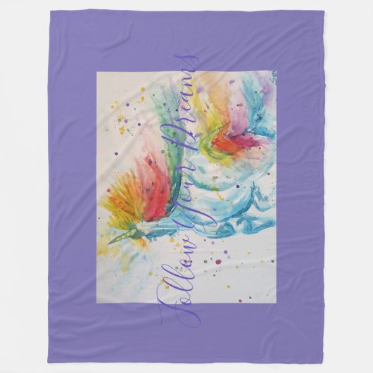 Couverture Polaire Peinture Unicorn Suivez Vos Rêves Blanche Toison (Devant)