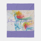 Couverture Polaire Peinture Unicorn Suivez Vos Rêves Blanche Toison (Devant)