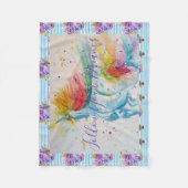 Couverture Polaire Peinture Unicorn Suivez vos rêves Blanche Toison (Devant)