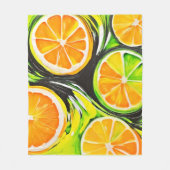 Couverture Polaire Peinture vibrante de citrus (Devant)
