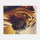 Couverture Polaire Peinture vintage Shar-Pei (Devant (Horizontal))