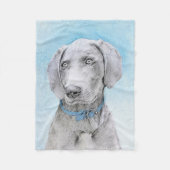 Couverture Polaire Peinture Weimaraner - Joli art original chien (Devant)