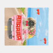 Couverture Polaire Pekingese Chien Valentine's Day Truck Throw (Devant (Horizontal))