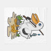 Couverture Polaire Pélican comme pêcheur avec la baguette de pêche et (Devant (Horizontal))