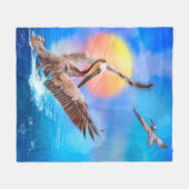 Couverture Polaire Pélicans Brown SOLEIL KISSEE ISLAND #1 (Devant (Horizontal))