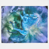 Couverture Polaire Peluche majestueuse de cheval d'imaginaire de (Devant (Horizontal))