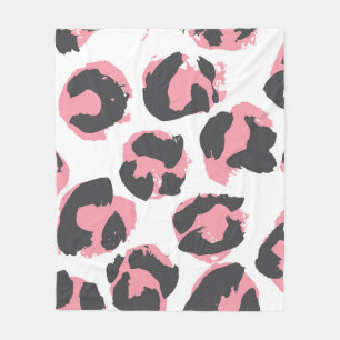 Couverture Polaire Pelure de léopard : Texture rose noire