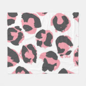 Couverture Polaire Pelure de léopard : Texture rose noire (Devant (Horizontal))