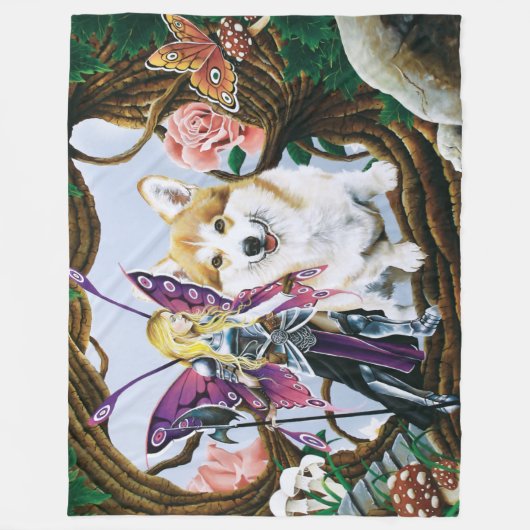 Couverture Polaire Pembroke Welsh Corgi Fairy Imaginaire (Devant)