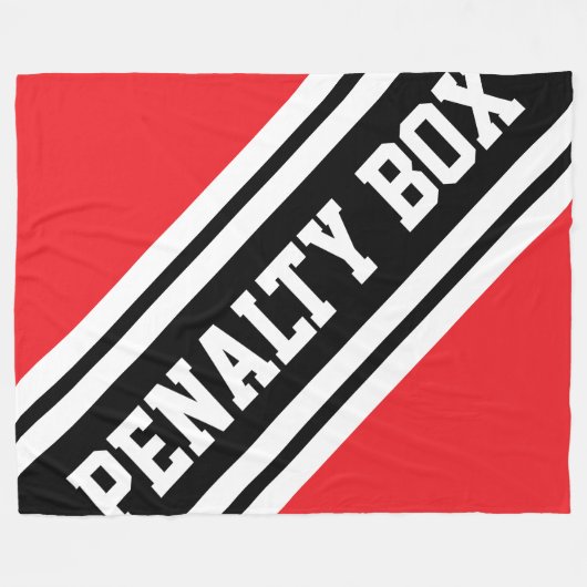 Couverture Polaire PENALTY BOX Bright Red Black White Racing Stripes (Devant (Horizontal))