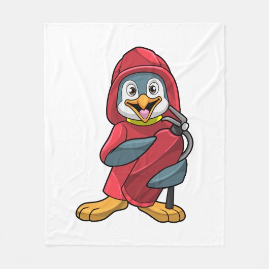 Couverture Polaire Penguin as Firefighter with Extinguisher (Devant)
