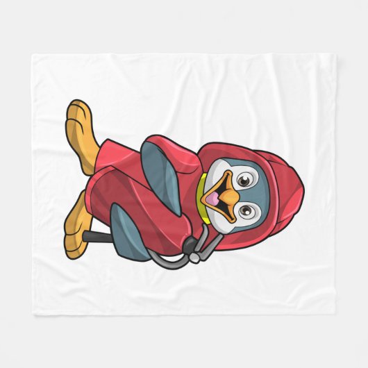 Couverture Polaire Penguin as Firefighter with Extinguisher (Devant (Horizontal))
