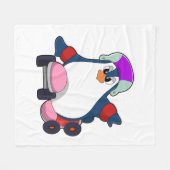 Couverture Polaire Penguin as Inline Skater with Inline Skates (Devant (Horizontal))