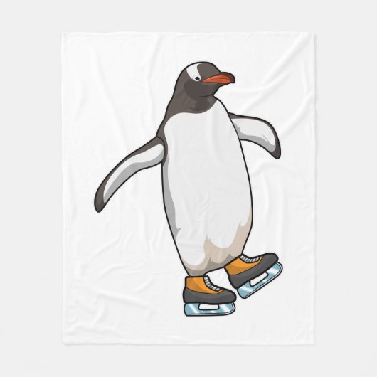 Couverture Polaire Penguin at Ice skating with Ice skates (Devant)