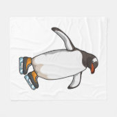 Couverture Polaire Penguin at Ice skating with Ice skates (Devant (Horizontal))