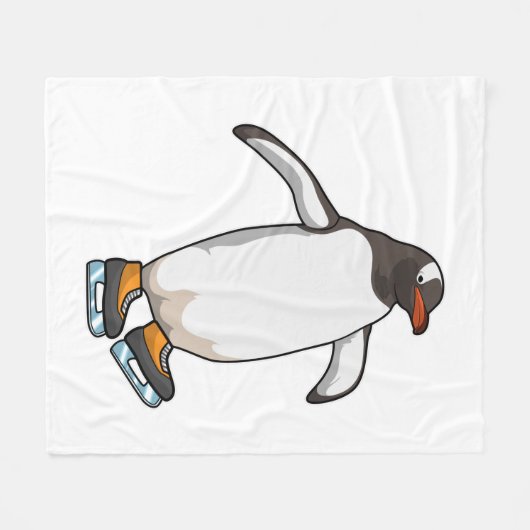 Couverture Polaire Penguin at Ice skating with Ice skates (Devant (Horizontal))