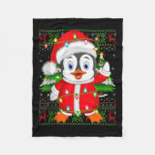 Couverture Polaire Penguin Christmas Lights Santa Costume Ugly Xmas S (Devant)