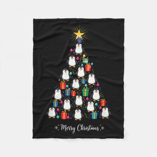 Couverture Polaire Penguin Christmas Tree Xmas Day Holiday Men &amp;  (Devant)