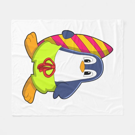 Couverture Polaire Penguin comme surfer avec Surfer (Devant (Horizontal))