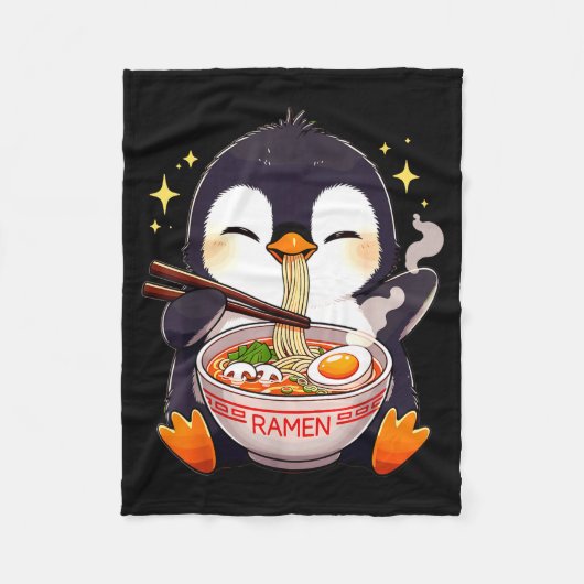 Couverture Polaire Penguin Eating Ramen (Devant)
