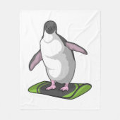 Couverture Polaire Penguin en Snowboardeur avec Snowboard (Devant)