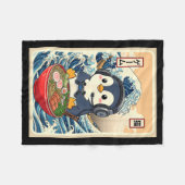 Couverture Polaire Penguin Kawaii Japanese Ramen Noodle Retro Gaming  (Devant (Horizontal))