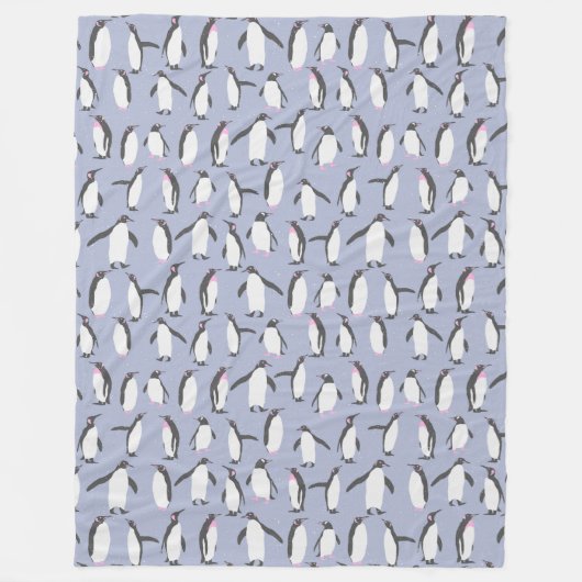 Couverture Polaire Penguins d'hiver sans faille motif + vos idées (Devant)