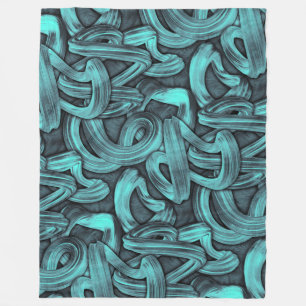 Couverture Polaire pensée profonde - noir et turquoise :