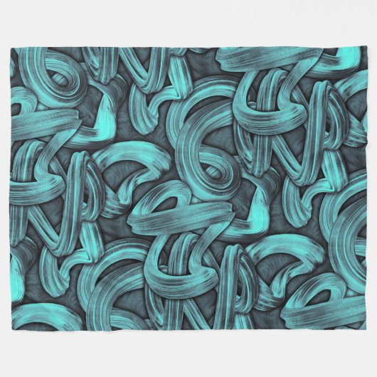 Couverture Polaire pensée profonde - noir et turquoise : (Devant (Horizontal))