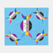Couverture Polaire Pentacle de la déesse triple gay pride (Devant (Horizontal))