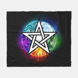 Couverture Polaire pentagramme du Wiccan