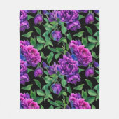 Couverture Polaire Peonées d'aquarelle romantique violet magenta rose (Devant)