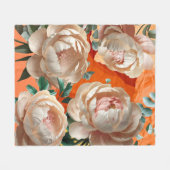 Couverture Polaire Peony Bloom Fleece Blanket Élégant Décor Floral (Devant (Horizontal))