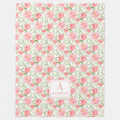 Couverture Polaire Peony motif Nom personnalisé Floral (Devant)