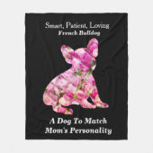 Couverture Polaire Peony Rempli Français Bulldog Personnalité Traits (Devant)