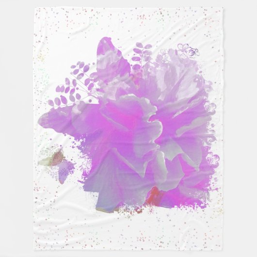 Couverture Polaire *~* Peony rose Peony Peony Art Happy Butterfly AR3 (Devant)