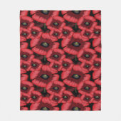 Couverture Polaire Pépites florales en polaire noire et rouge (Devant)